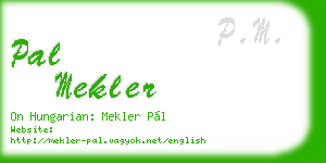 pal mekler business card