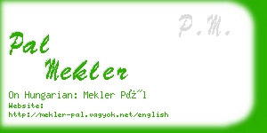 pal mekler business card